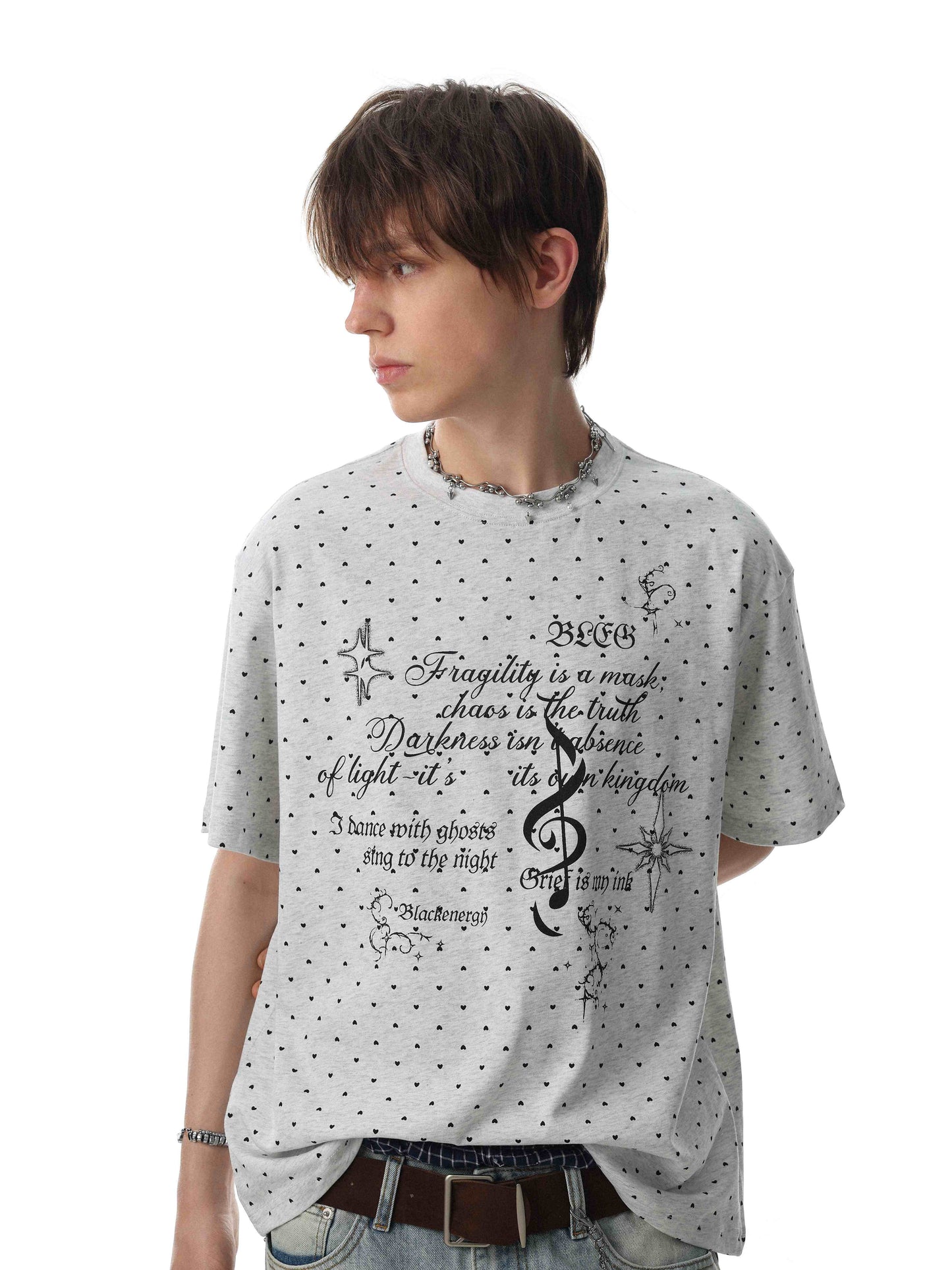 CapCabin “Allover Micro-Print Graphic Tee”