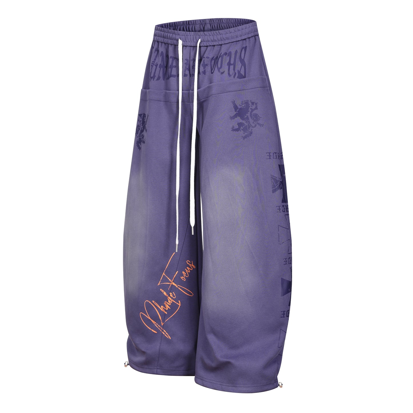 CapCabin Gothic Script Wide-Leg Pants