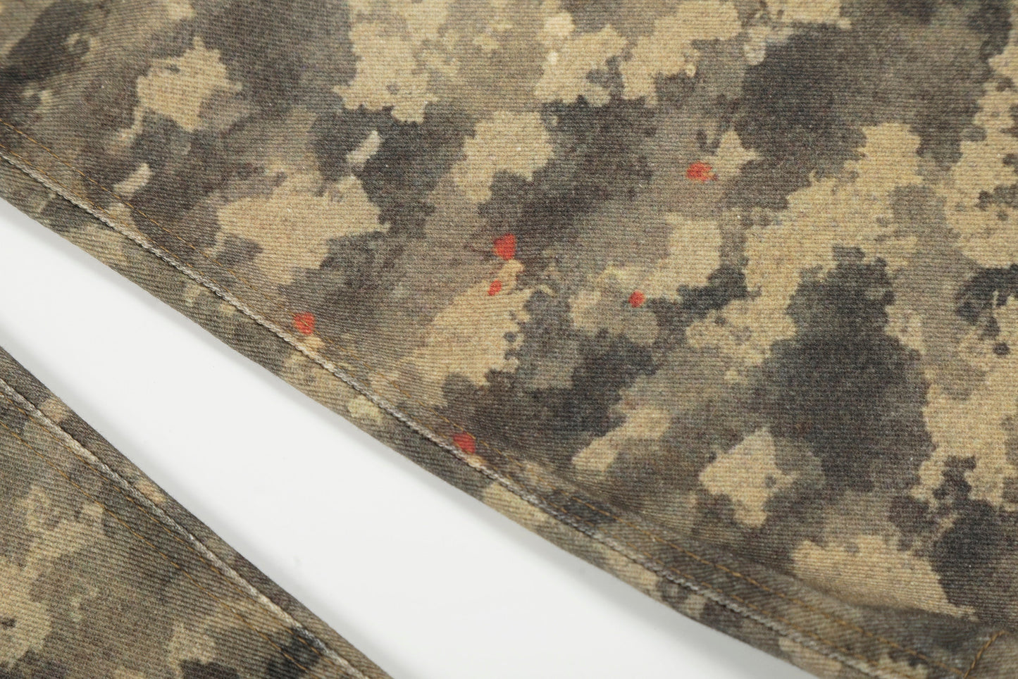 CapCabin Camo Patchwork Wide-Leg Denim Pants