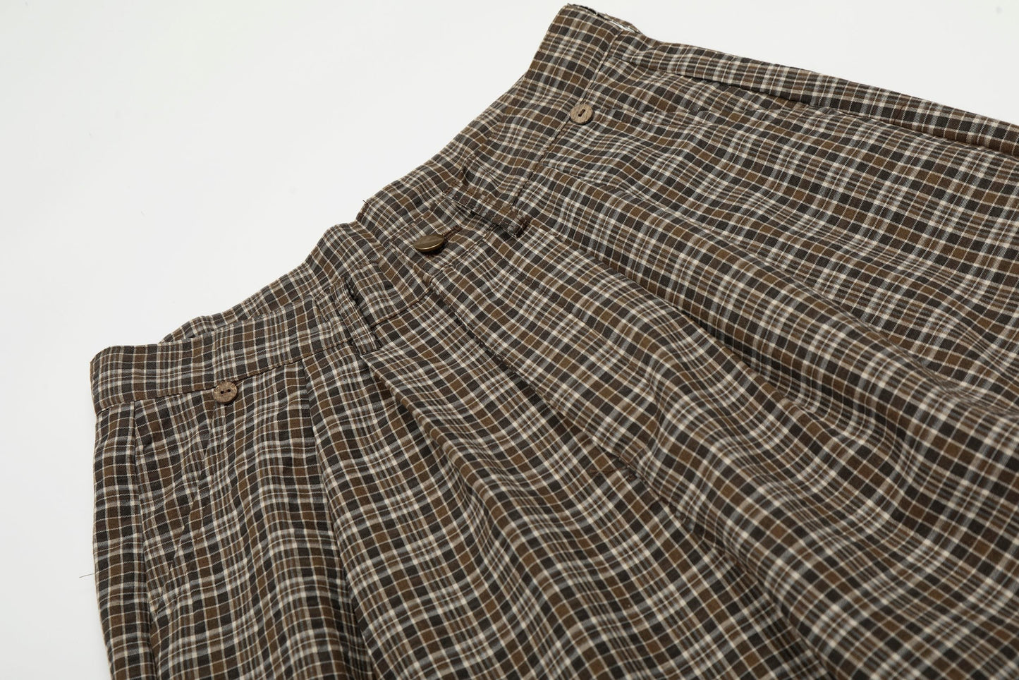 CapCabin “Vintage Check Wide-Leg Pants”