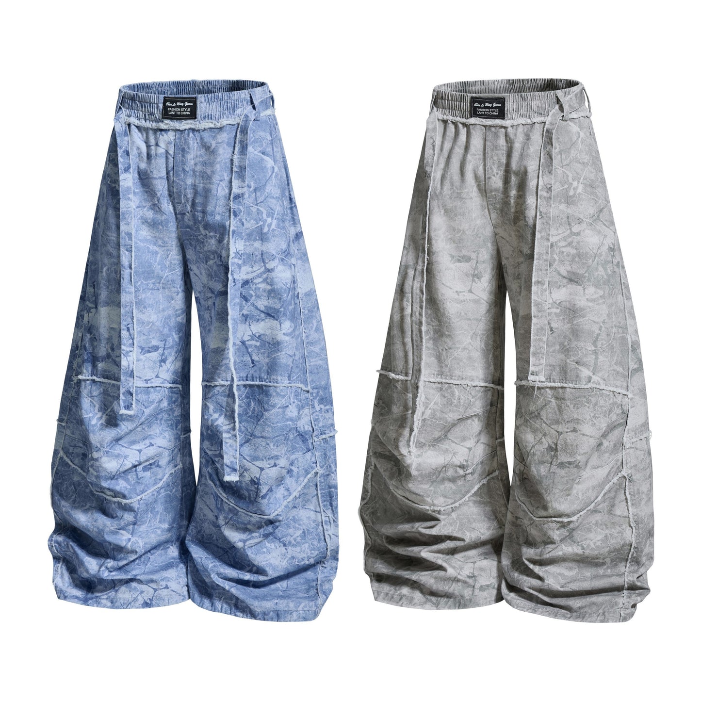 CapCabin “Washed Marble Wide-Leg Pants”