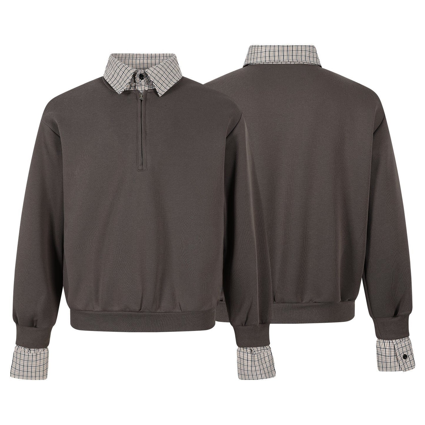 CapCabin Layered Collar Half-Zip Pullover