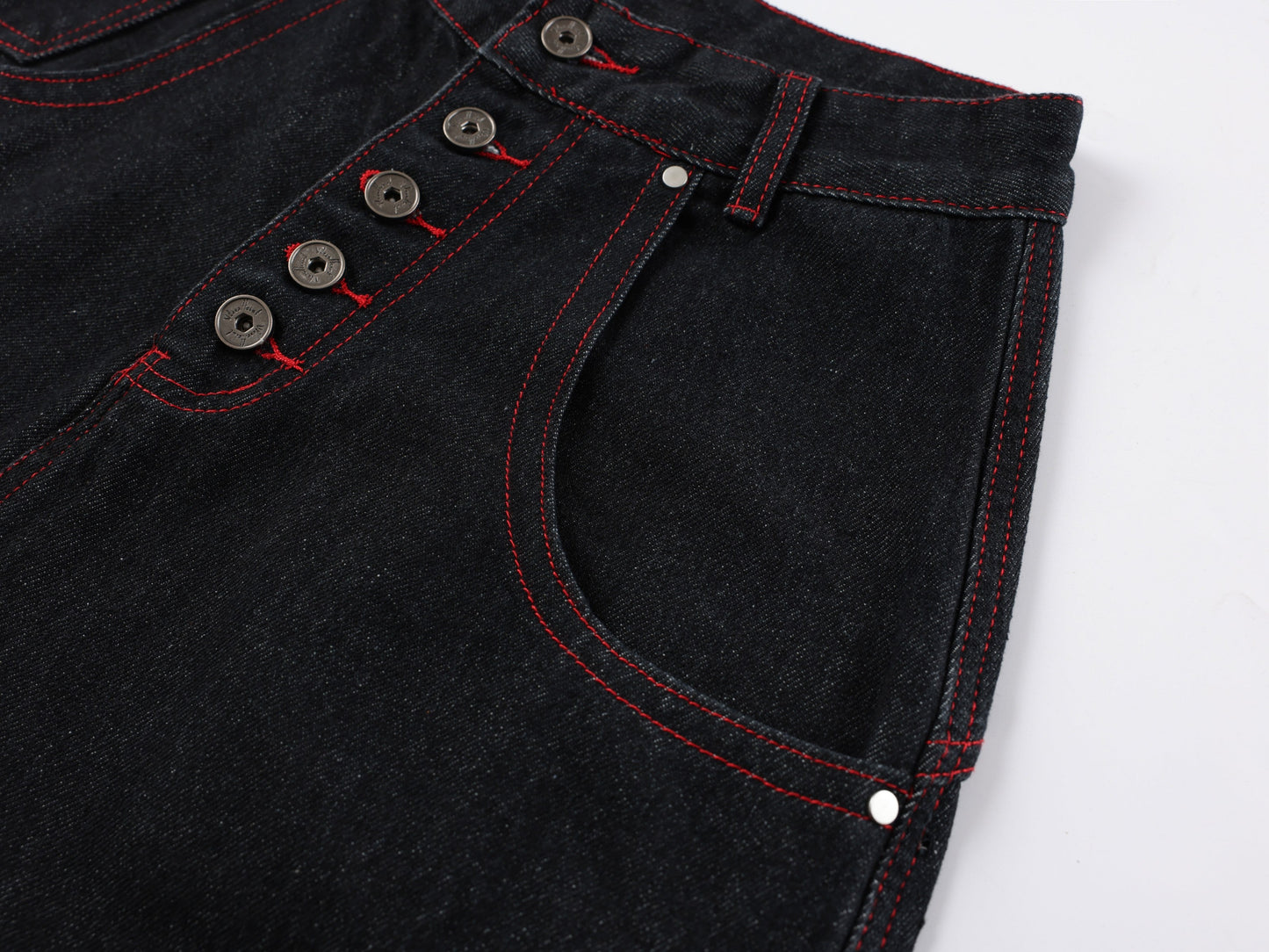 CapCabin Dragon Embroidered Wide-Leg Denim Pants