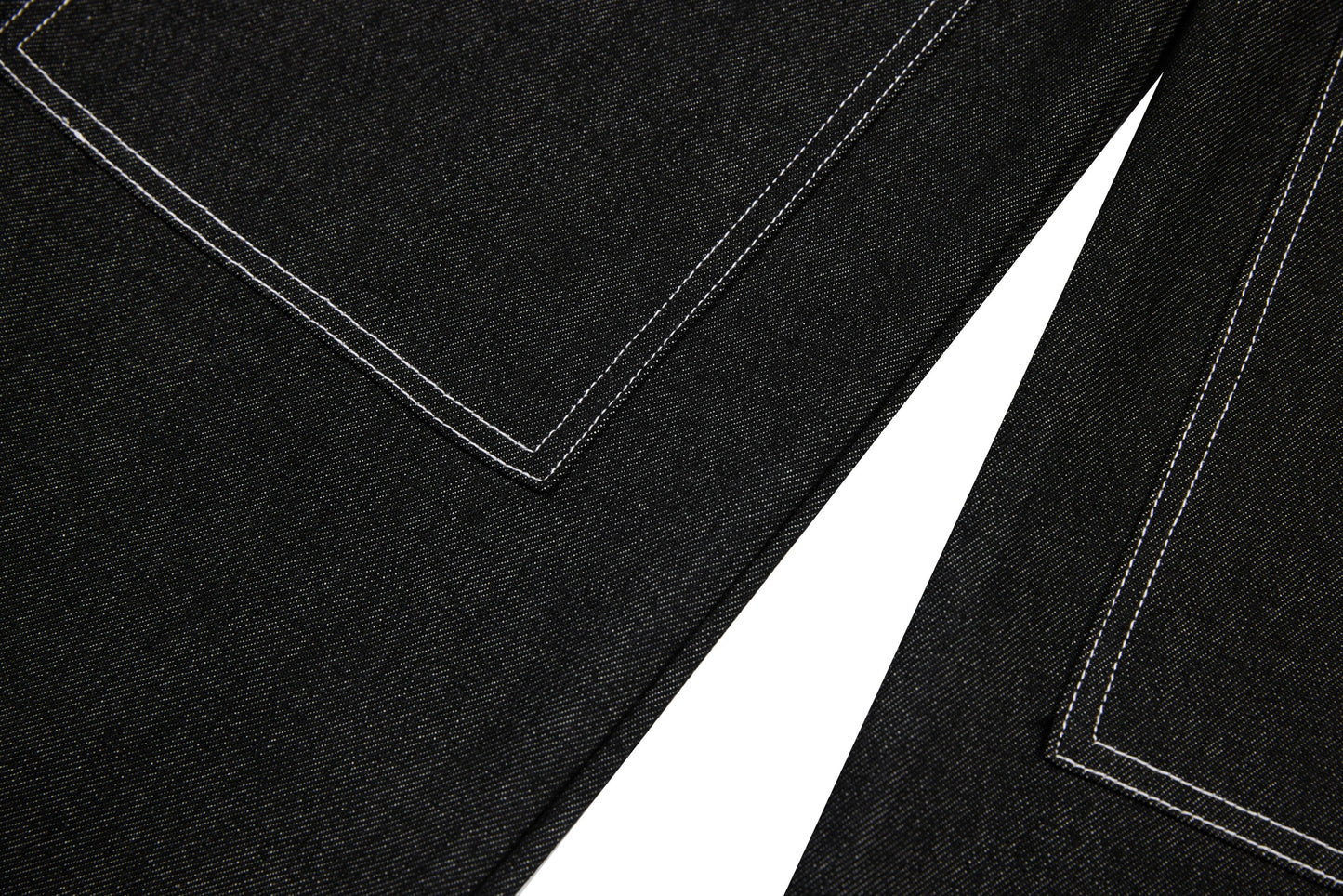 CapCabin Panel-Stitch Wide-Leg Denim Pants