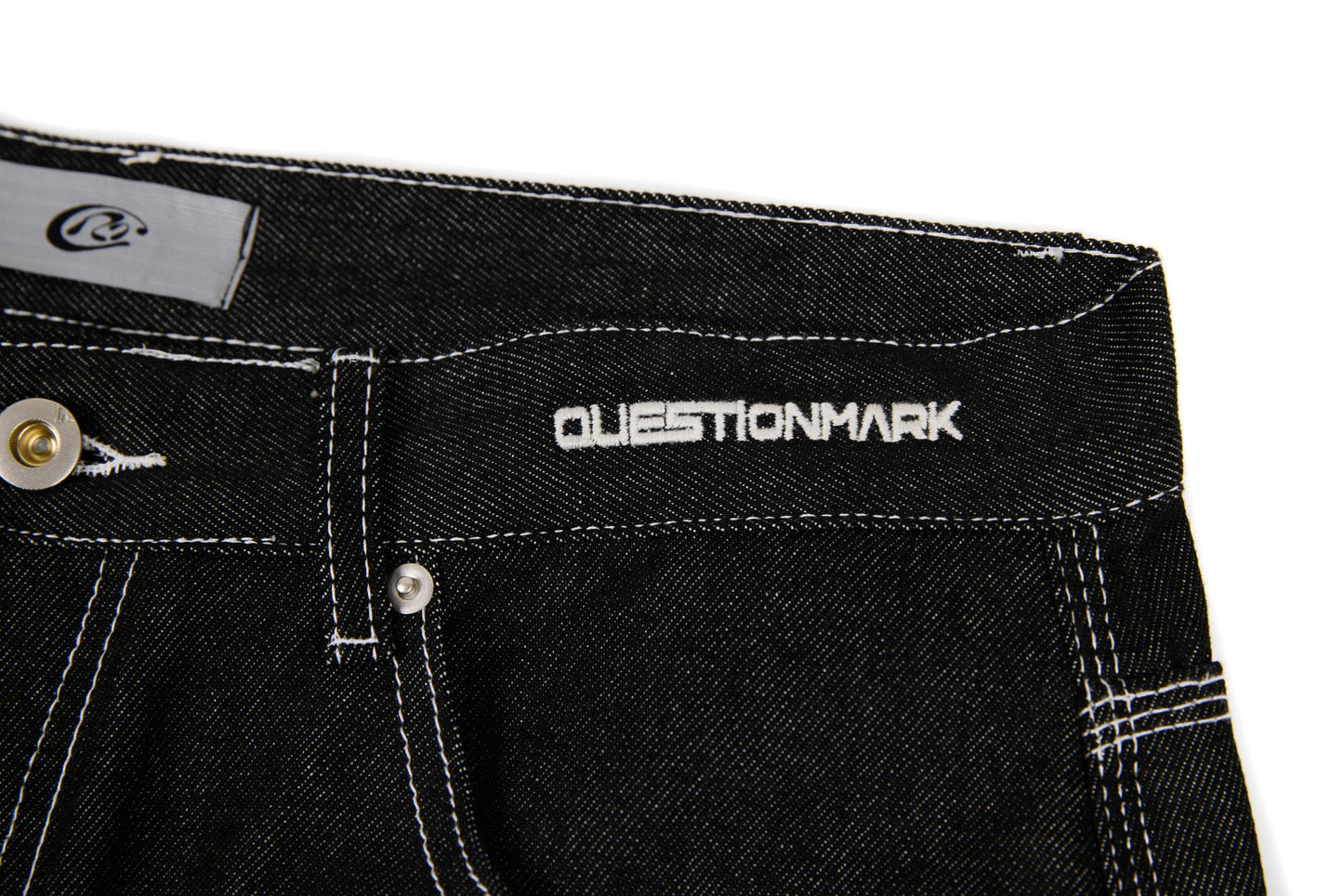CapCabin Panel-Stitch Wide-Leg Denim Pants