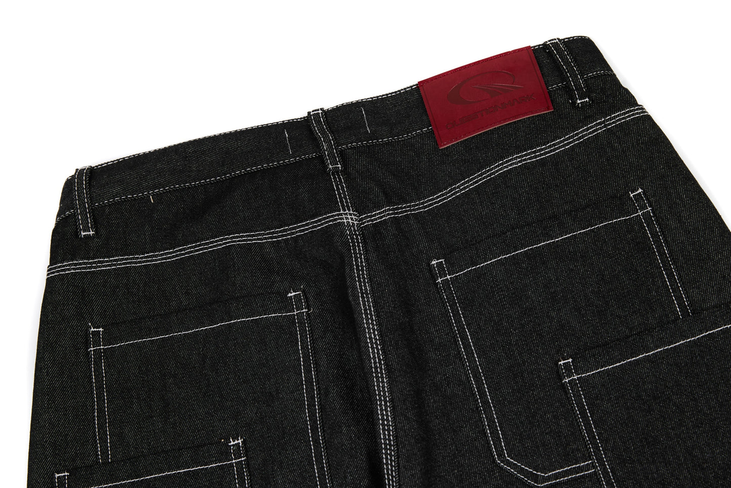 CapCabin Panel-Stitch Wide-Leg Denim Pants