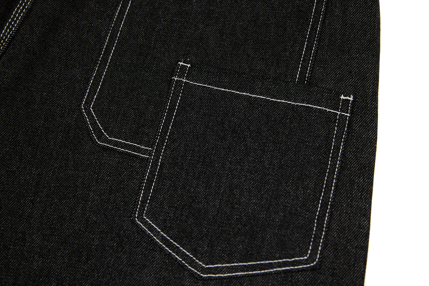 CapCabin Panel-Stitch Wide-Leg Denim Pants