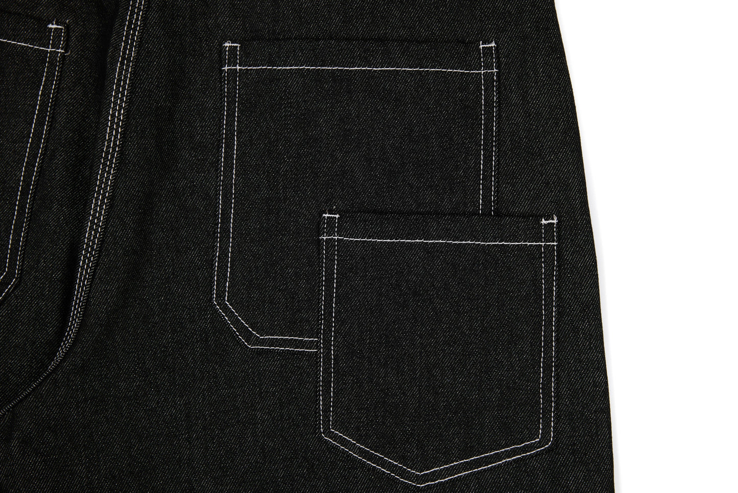 CapCabin Panel-Stitch Wide-Leg Denim Pants