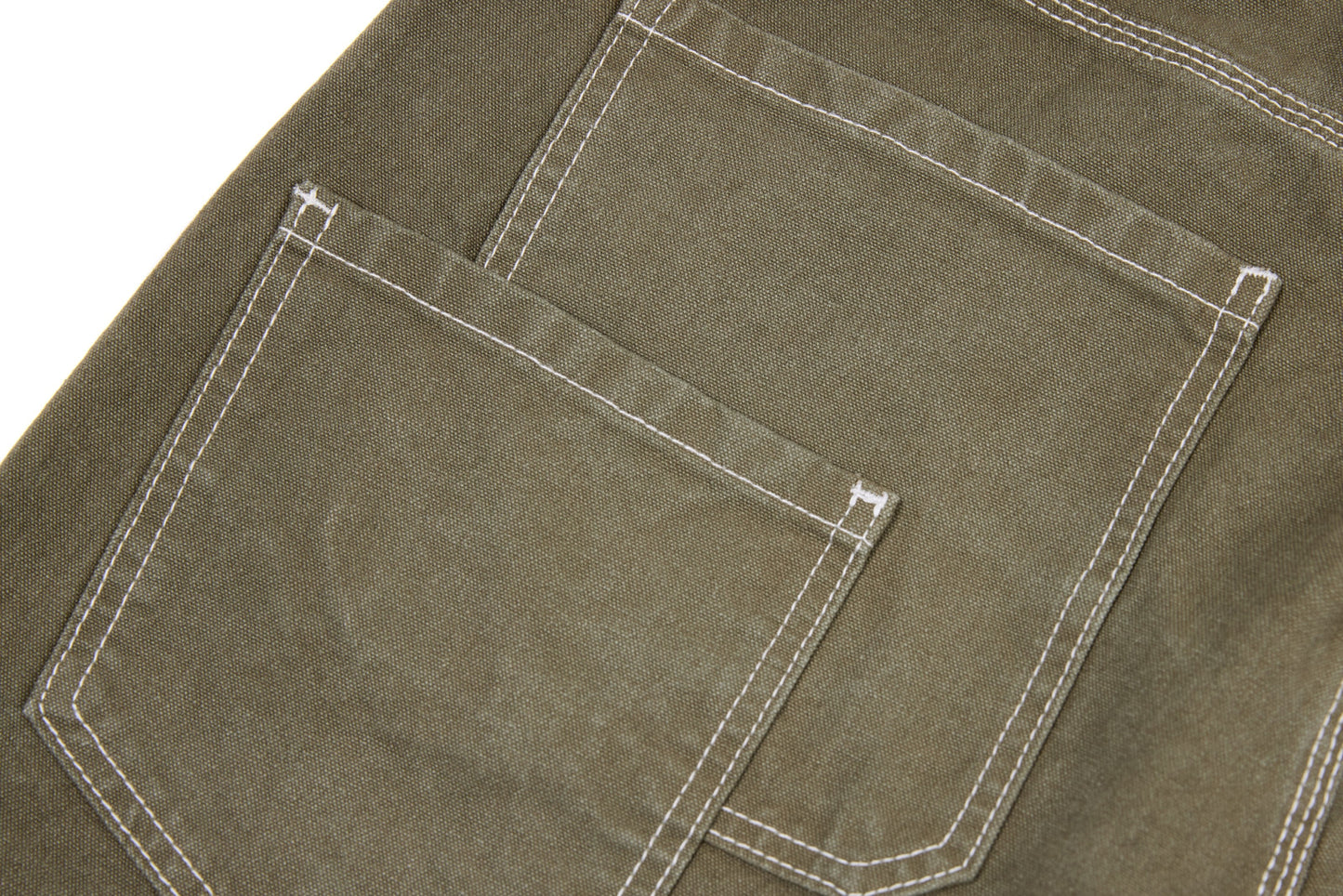 CapCabin Contrast-Stitch Barrel Denim Pants