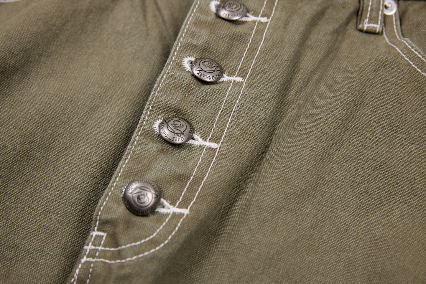 CapCabin Contrast-Stitch Barrel Denim Pants