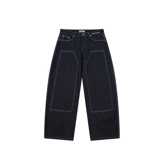 CapCabin Panel-Stitch Wide-Leg Denim Pants