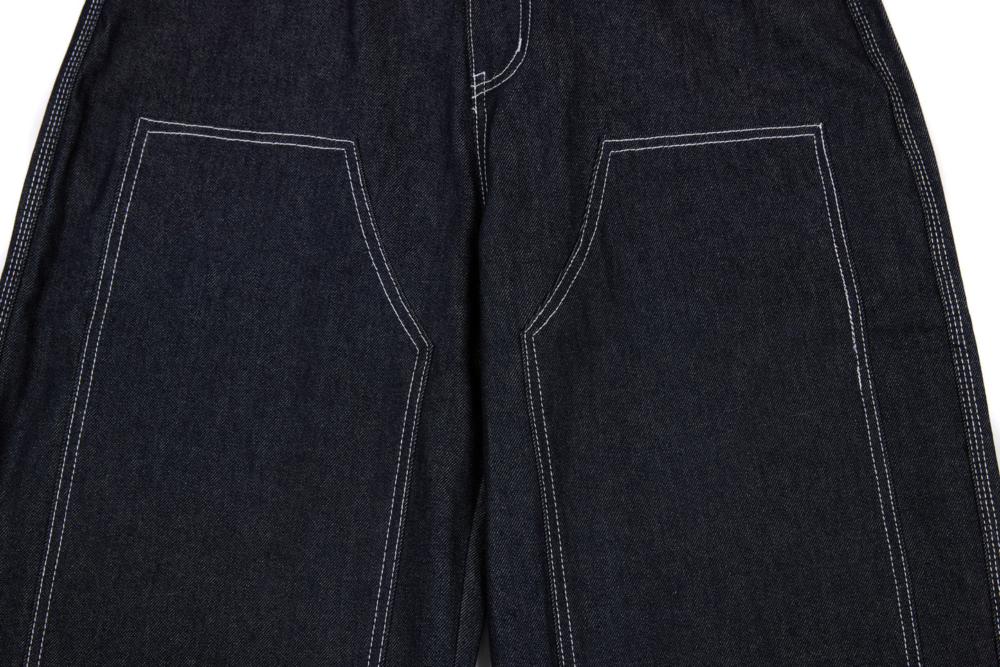 CapCabin Panel-Stitch Wide-Leg Denim Pants
