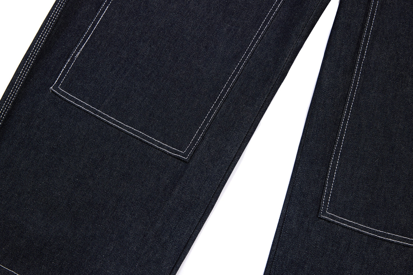 CapCabin Panel-Stitch Wide-Leg Denim Pants