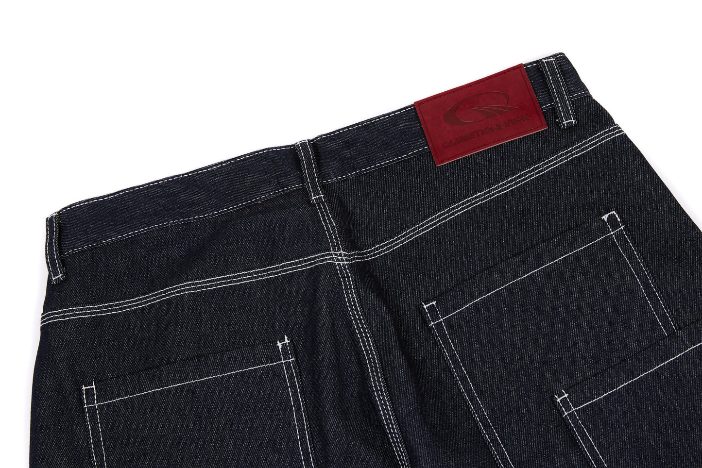 CapCabin Panel-Stitch Wide-Leg Denim Pants