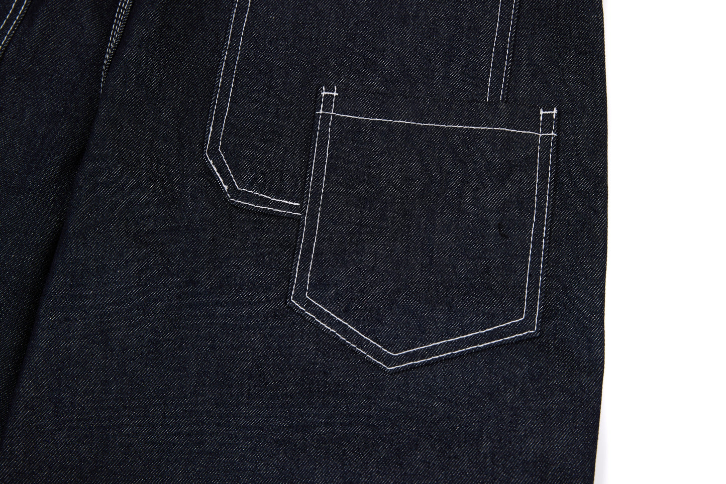 CapCabin Panel-Stitch Wide-Leg Denim Pants