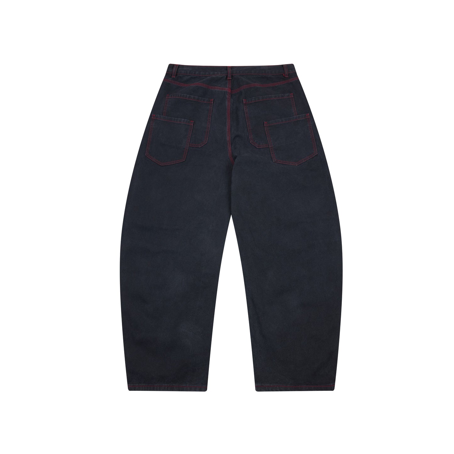 CapCabin Contrast-Stitch Barrel Denim Pants