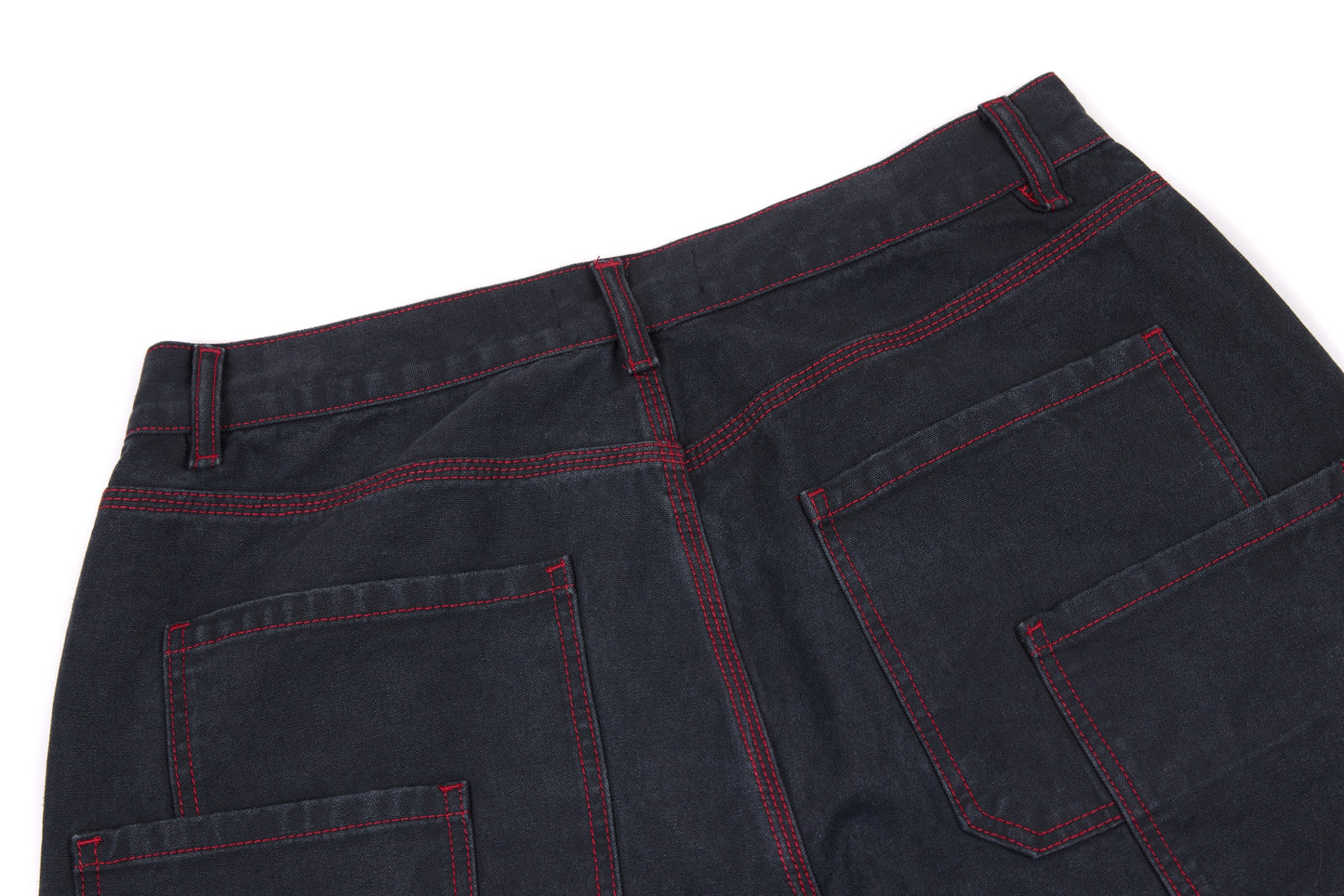 CapCabin Contrast-Stitch Barrel Denim Pants