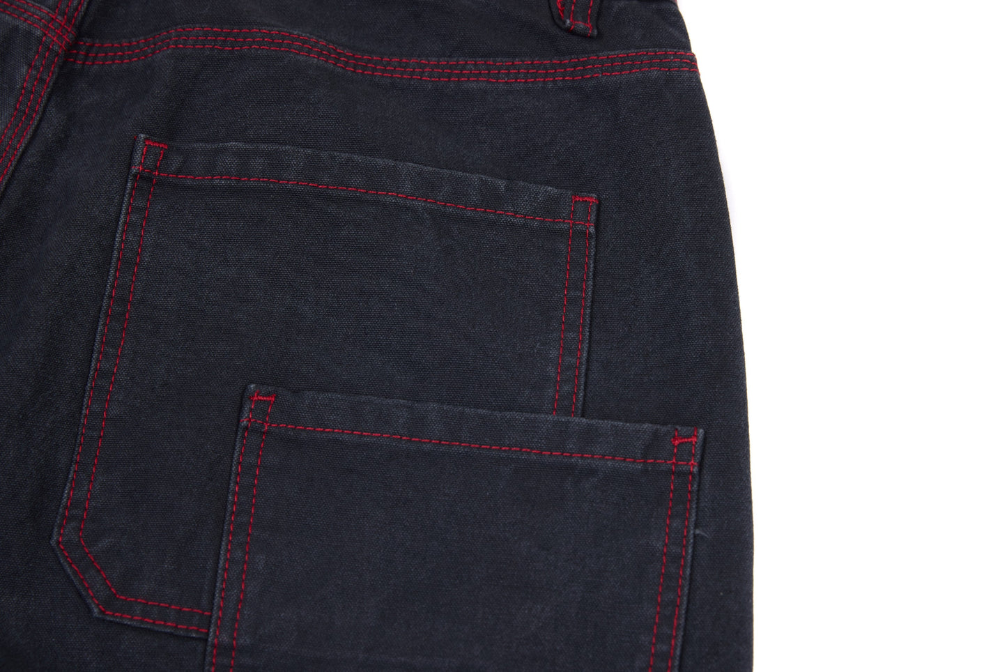 CapCabin Contrast-Stitch Barrel Denim Pants