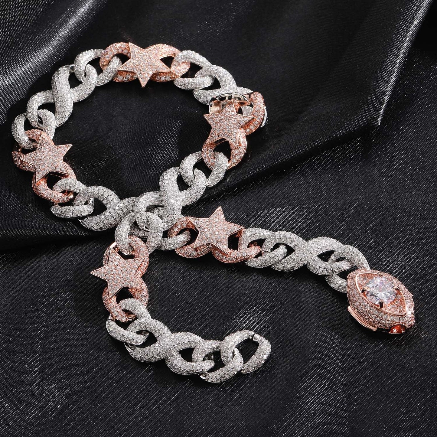 European and American Two-Tone Hip-Hop Necklace