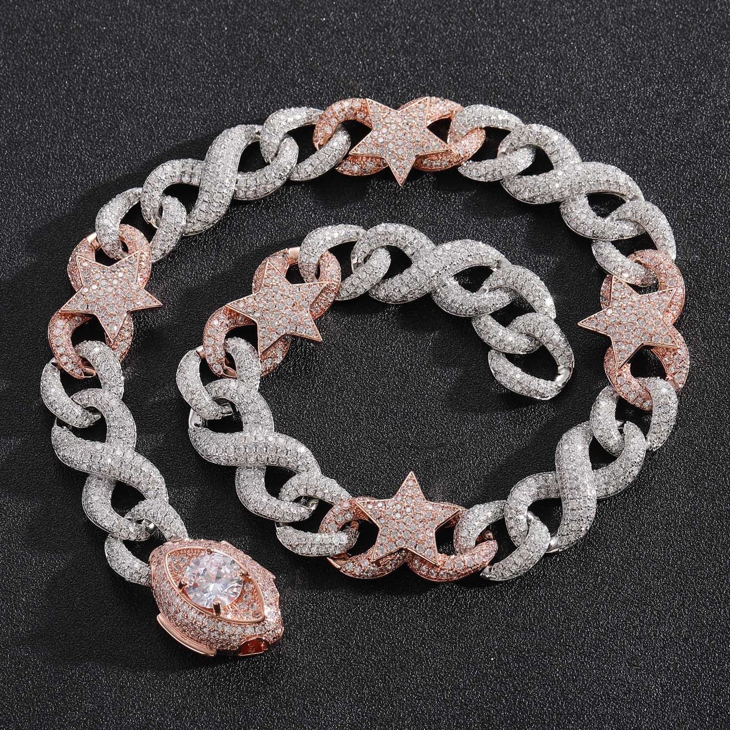 European and American Two-Tone Hip-Hop Necklace