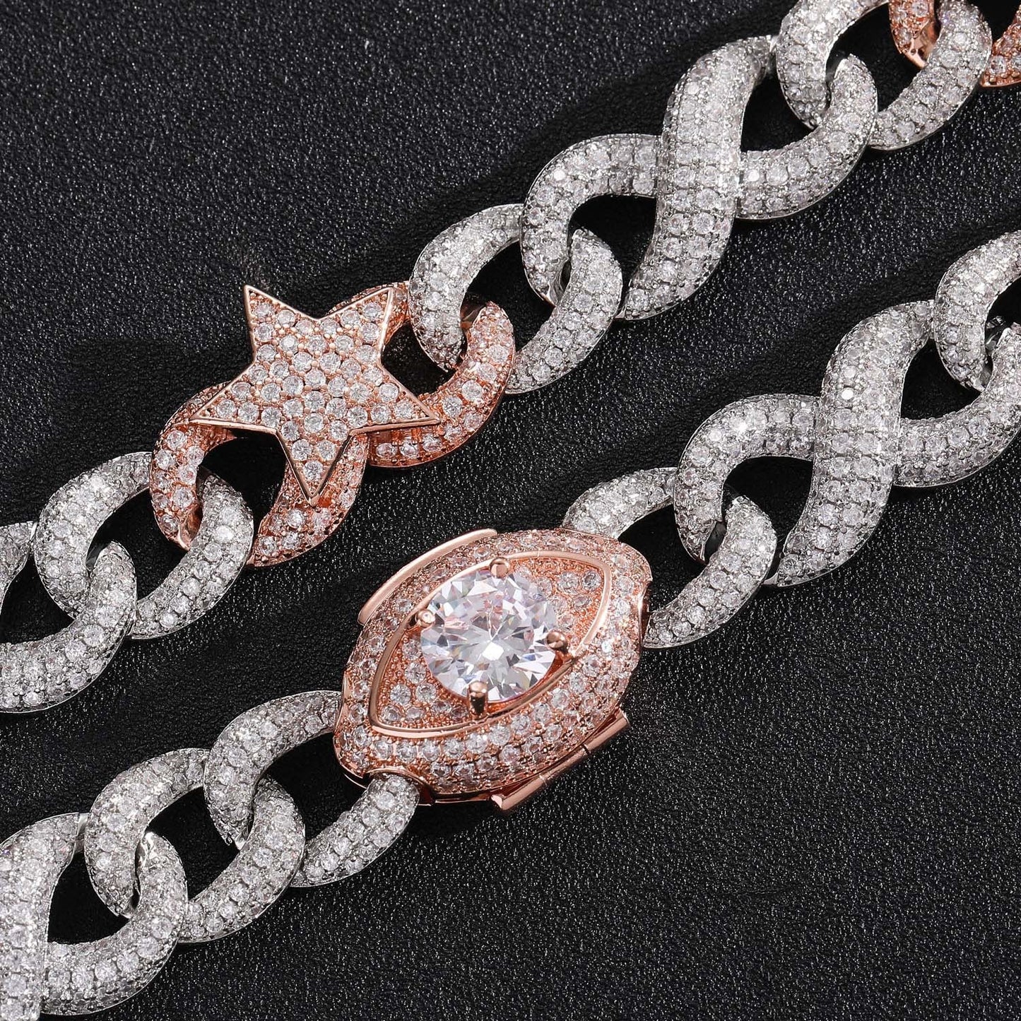 European and American Two-Tone Hip-Hop Necklace