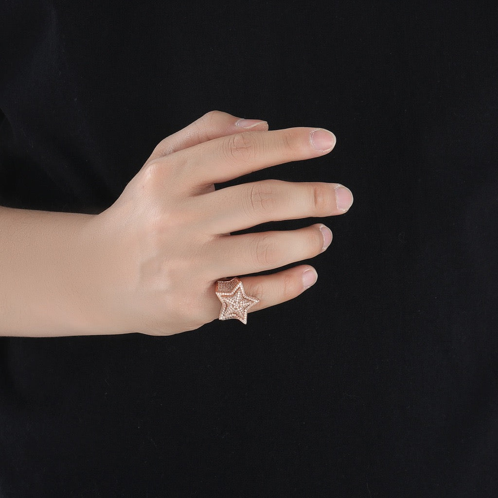 Hip-Hop 3D Star Ring