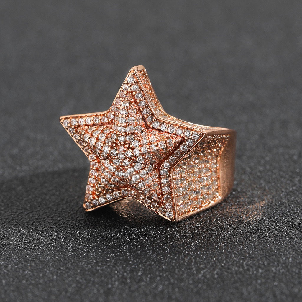 Hip-Hop 3D Star Ring