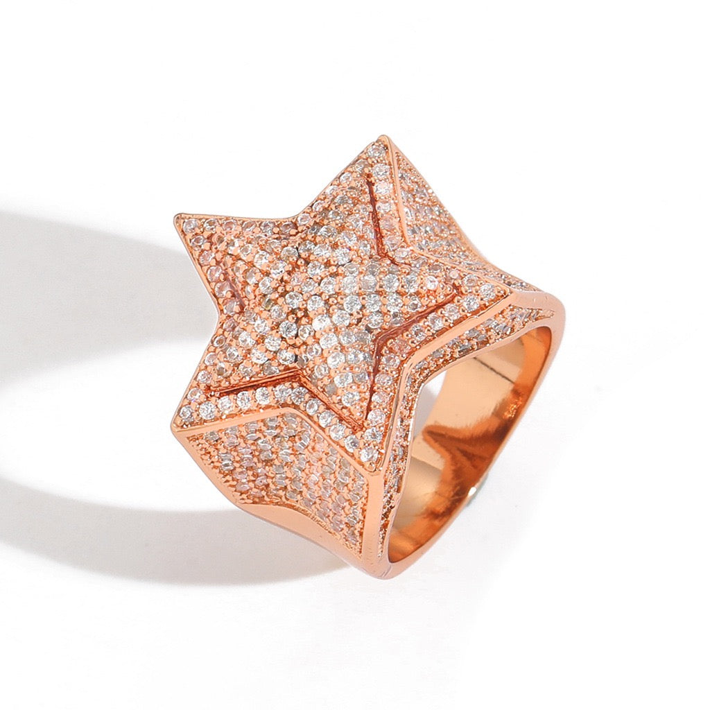 Hip-Hop 3D Star Ring