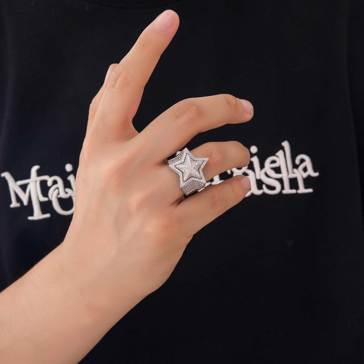 Hip-Hop 3D Star Ring