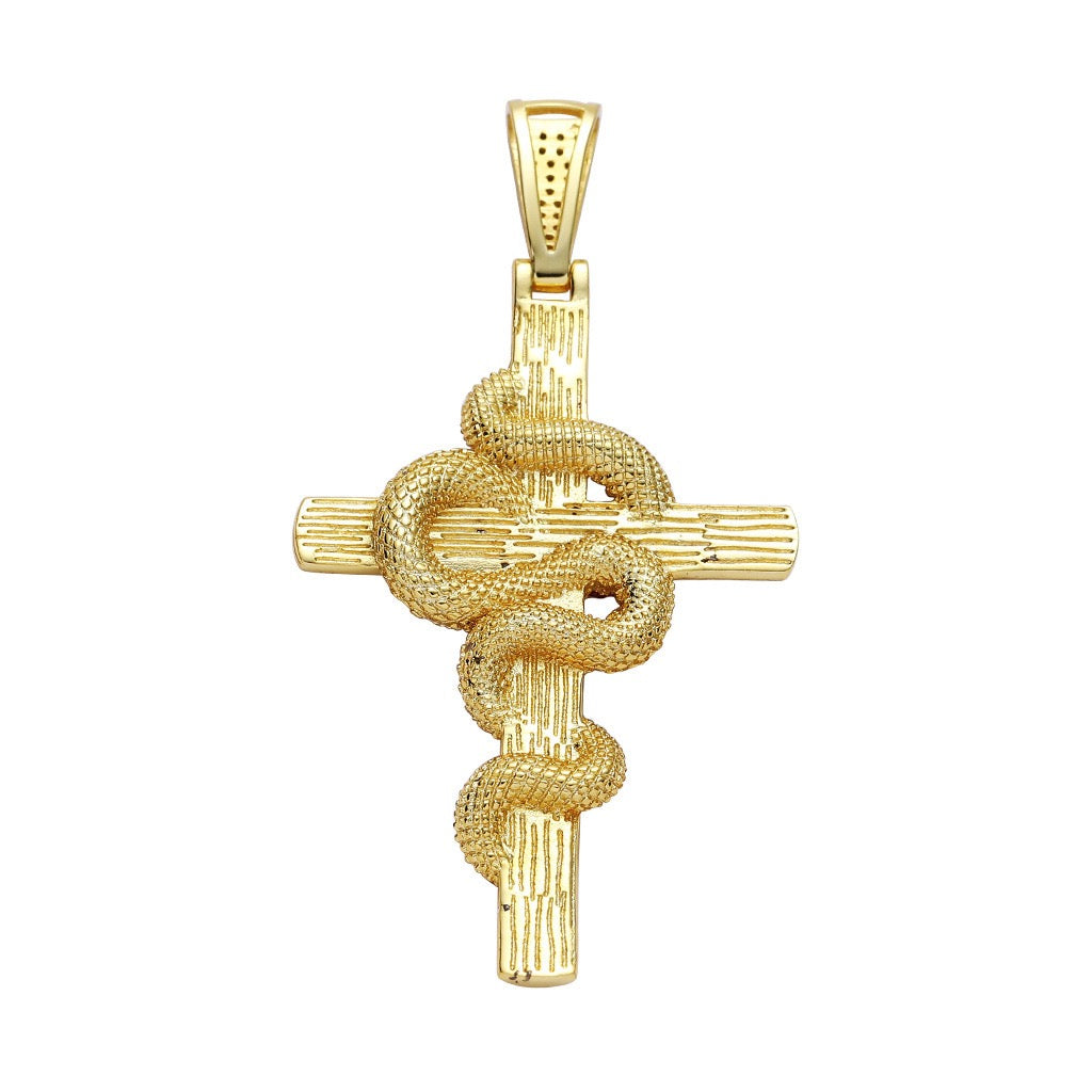 Hip-Hop Cross Snake Pendant Necklace