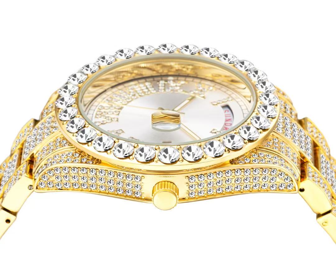 American Streetwear Style Bling Watch