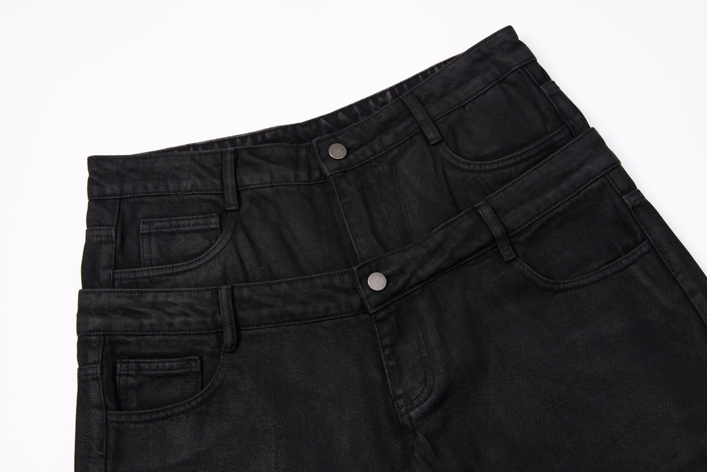 CapCabin Double-Waist Washed Wide-Leg Jeans