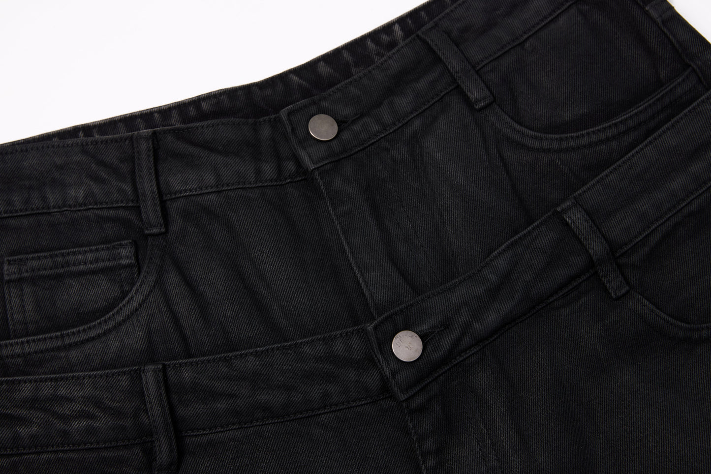 CapCabin Double-Waist Washed Wide-Leg Jeans