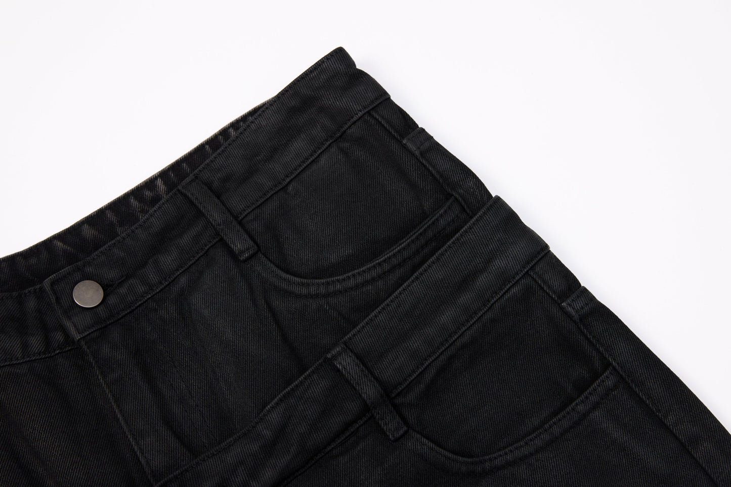 CapCabin Double-Waist Washed Wide-Leg Jeans