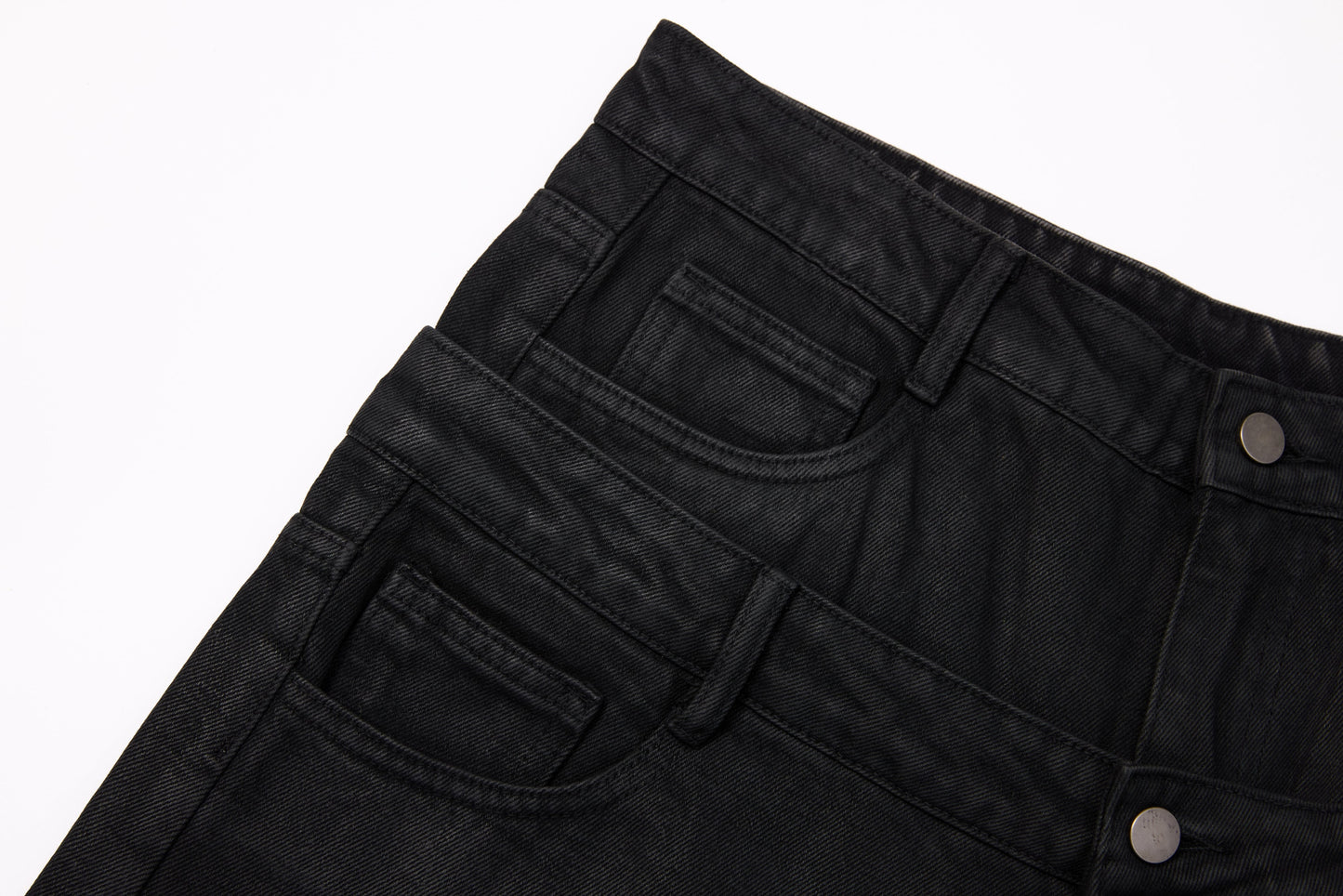 CapCabin Double-Waist Washed Wide-Leg Jeans