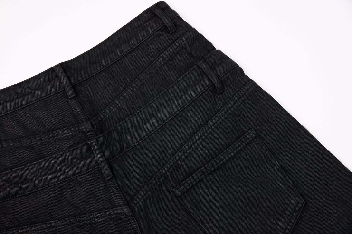 CapCabin Double-Waist Washed Wide-Leg Jeans