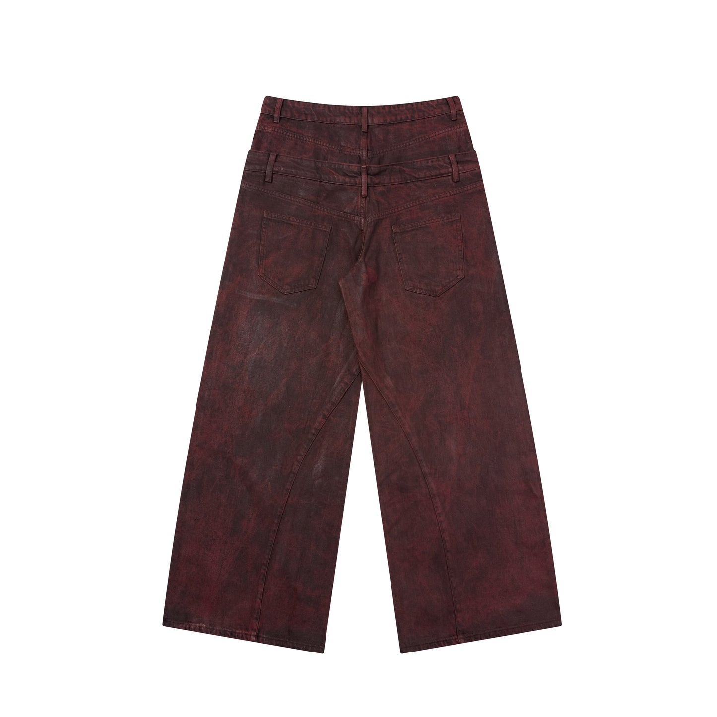 CapCabin Double-Waist Washed Wide-Leg Jeans