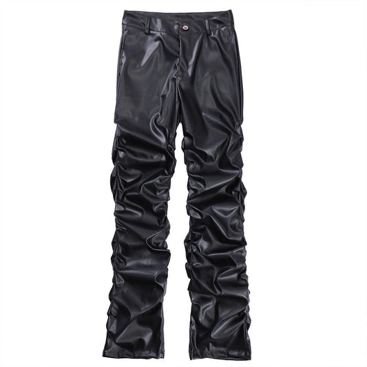 CapCabin Ruched Faux Leather Pants