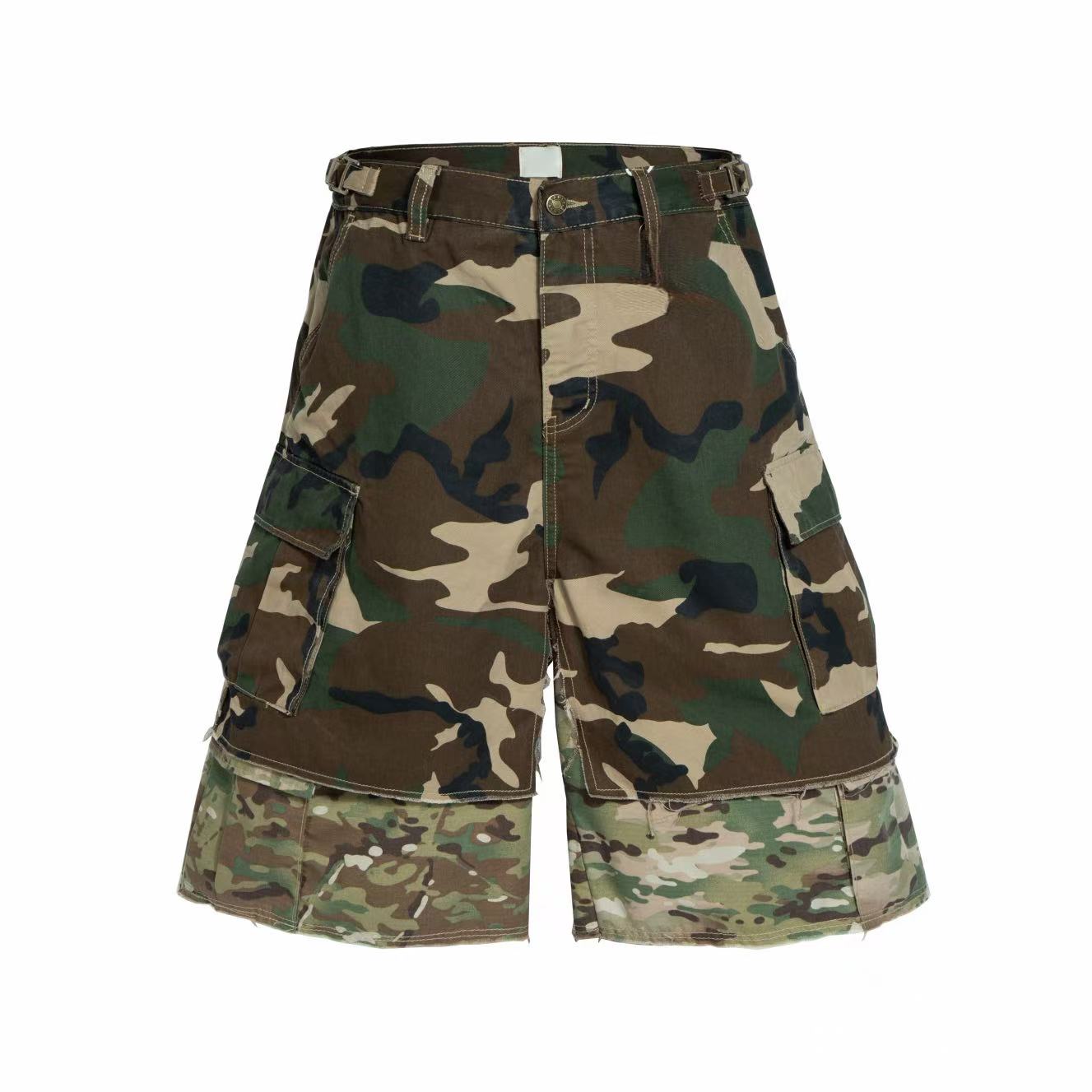 CapCabin Tactical Patchwork Camo Shorts
