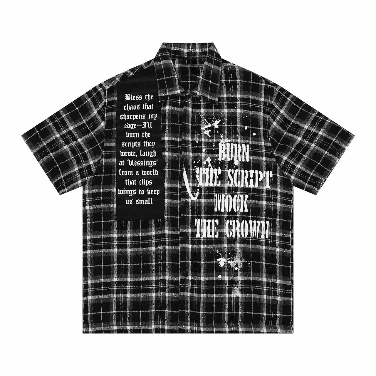CapCabin “Burn The Script” Plaid Shirt