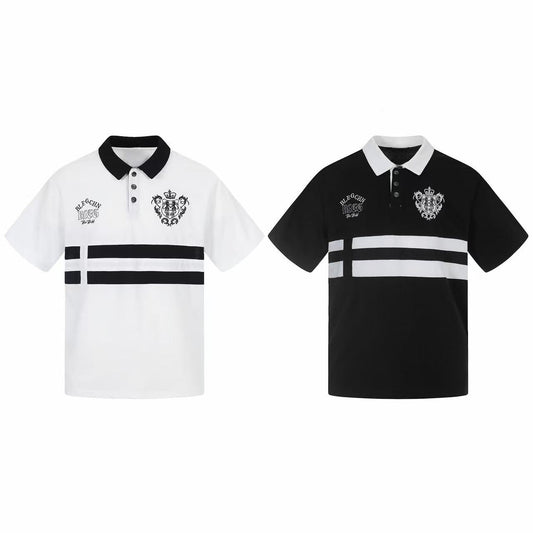 CapCabin “Classic Stripe Crest Polo Tee”