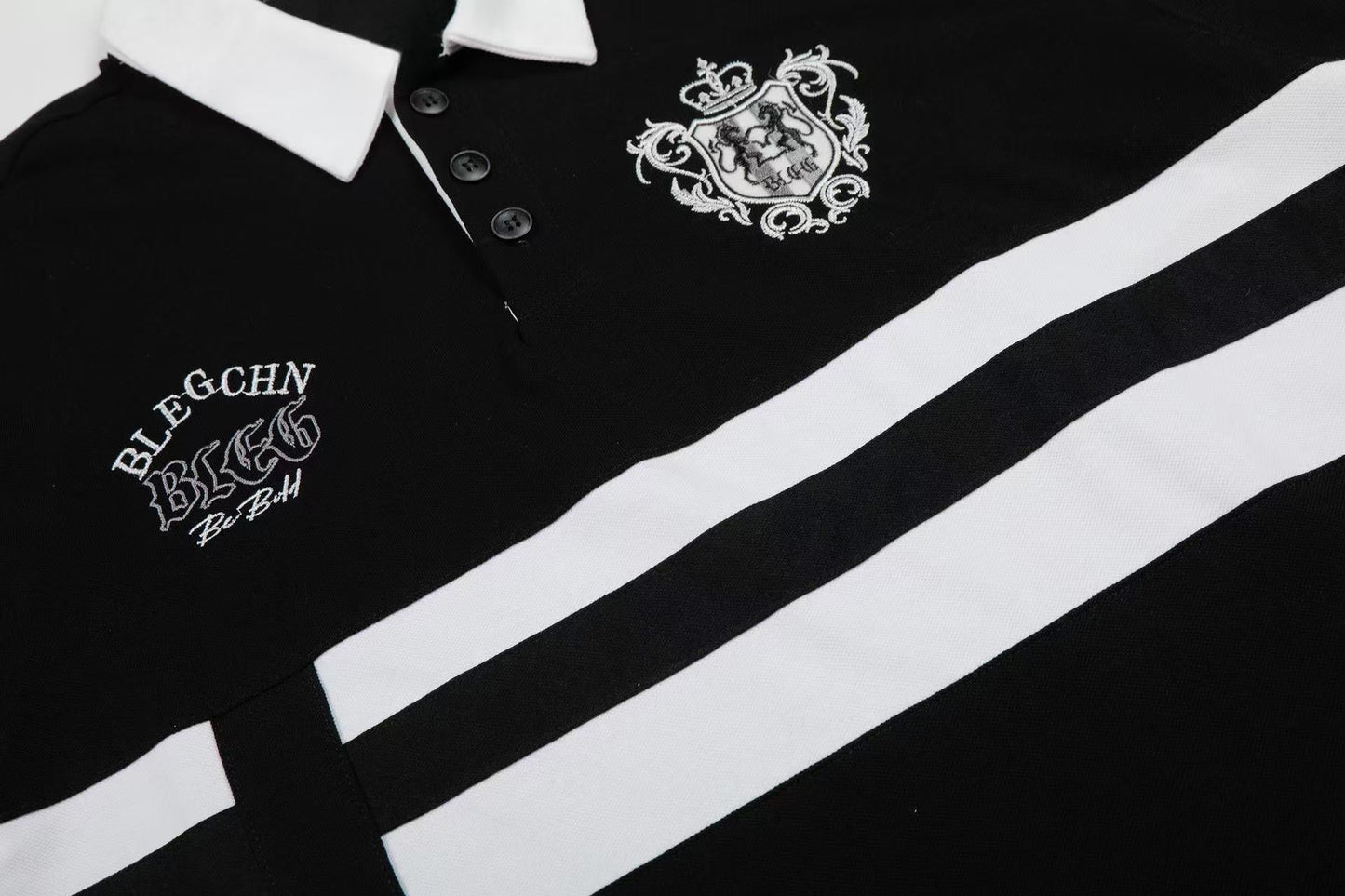 CapCabin “Classic Stripe Crest Polo Tee”