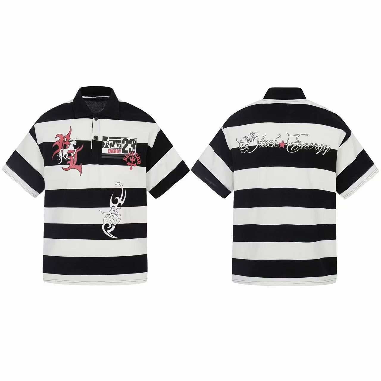 CapCabin “Rugby Stripe Graphic Polo”
