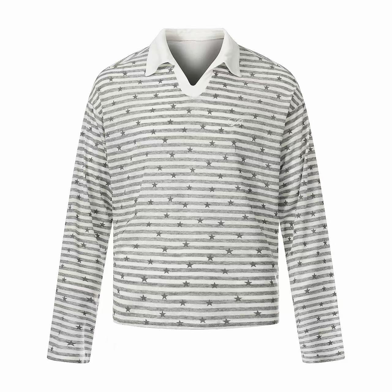 CapCabin “Star Stripe Long Sleeve Polo”