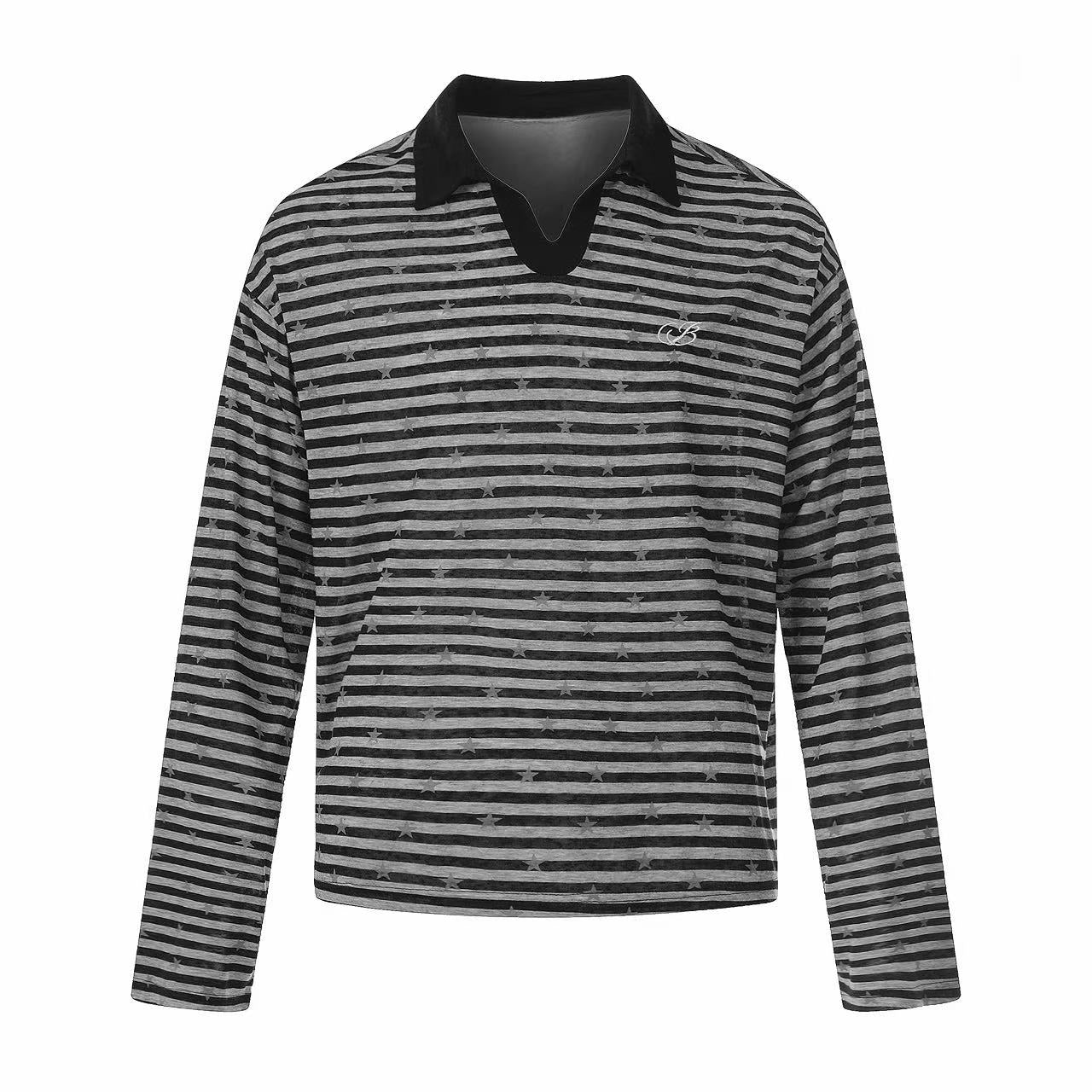 CapCabin “Star Stripe Long Sleeve Polo”
