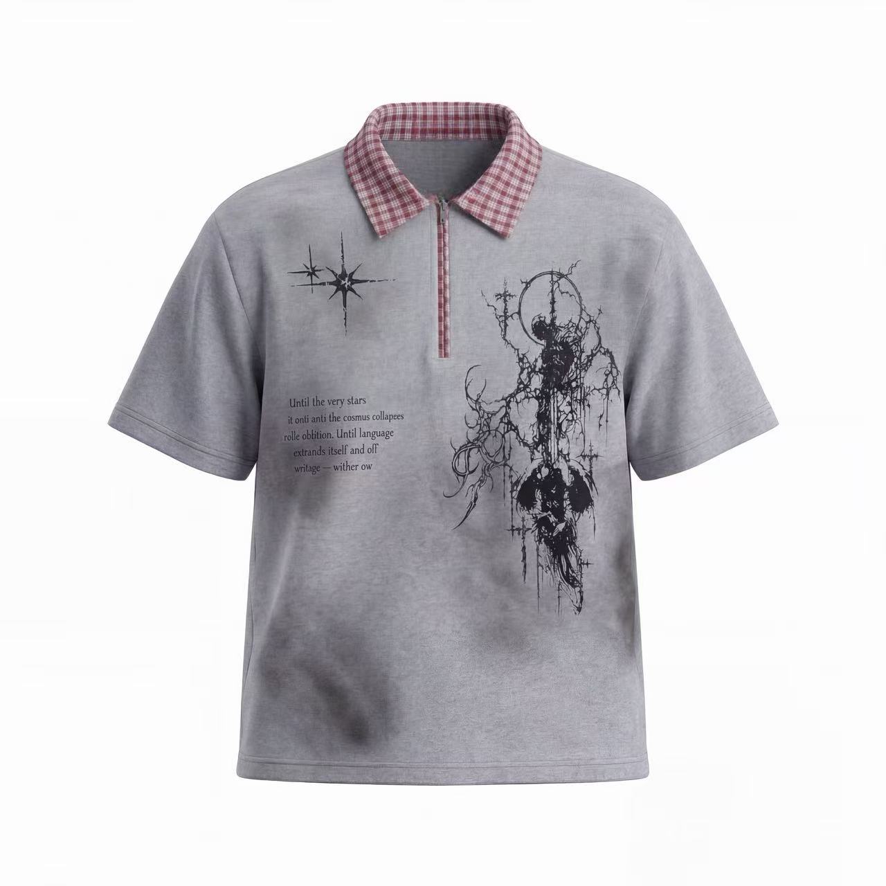 CapCabin “Grunge Star Zip Polo Tee”