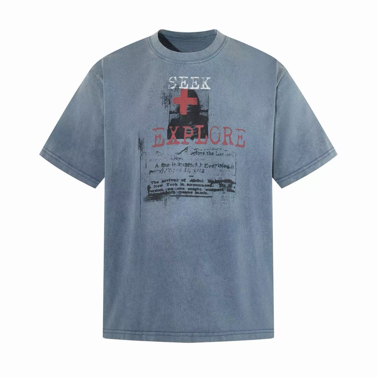 CapCabin “Seek & Explore Washed Graphic Tee”