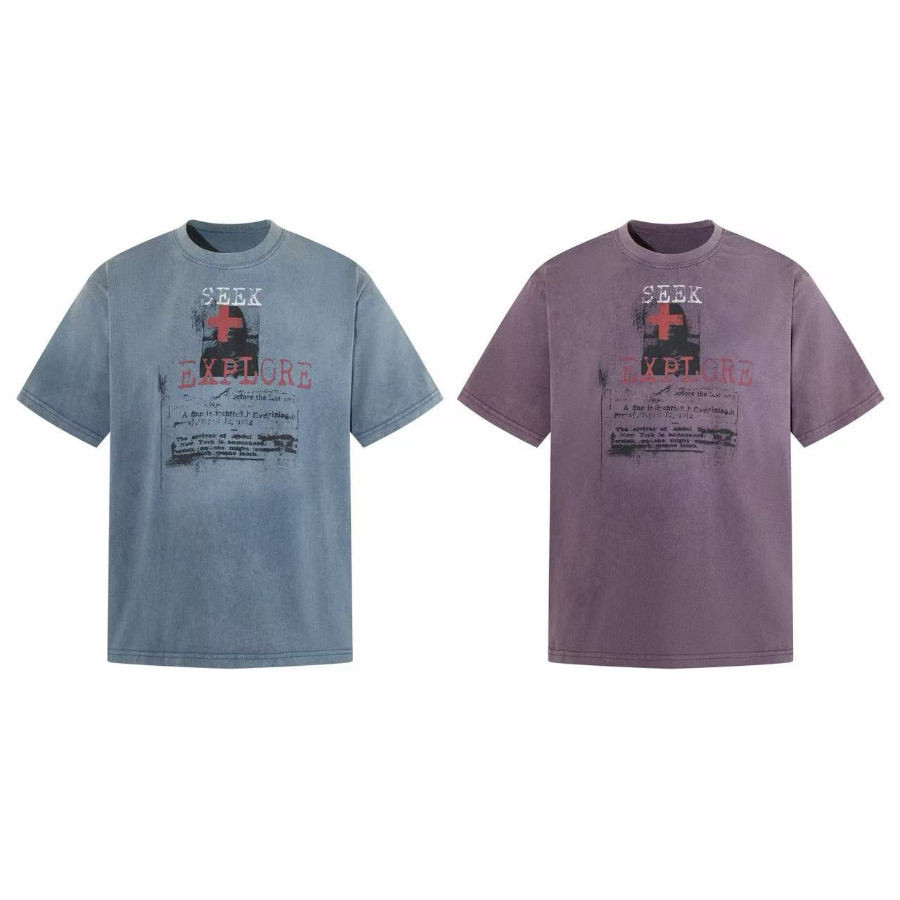 CapCabin “Seek & Explore Washed Graphic Tee”