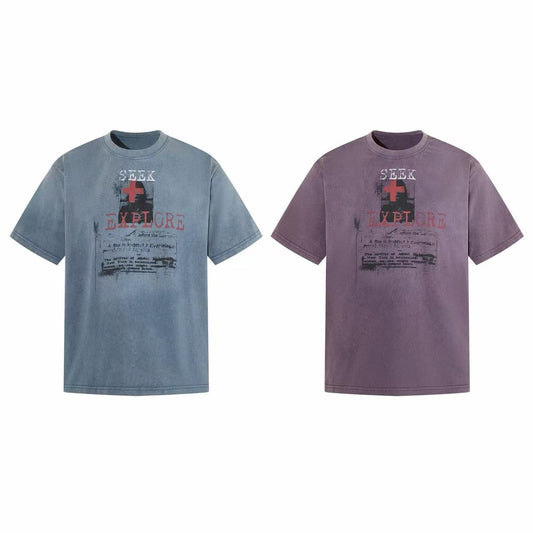 CapCabin “Seek & Explore Washed Graphic Tee”