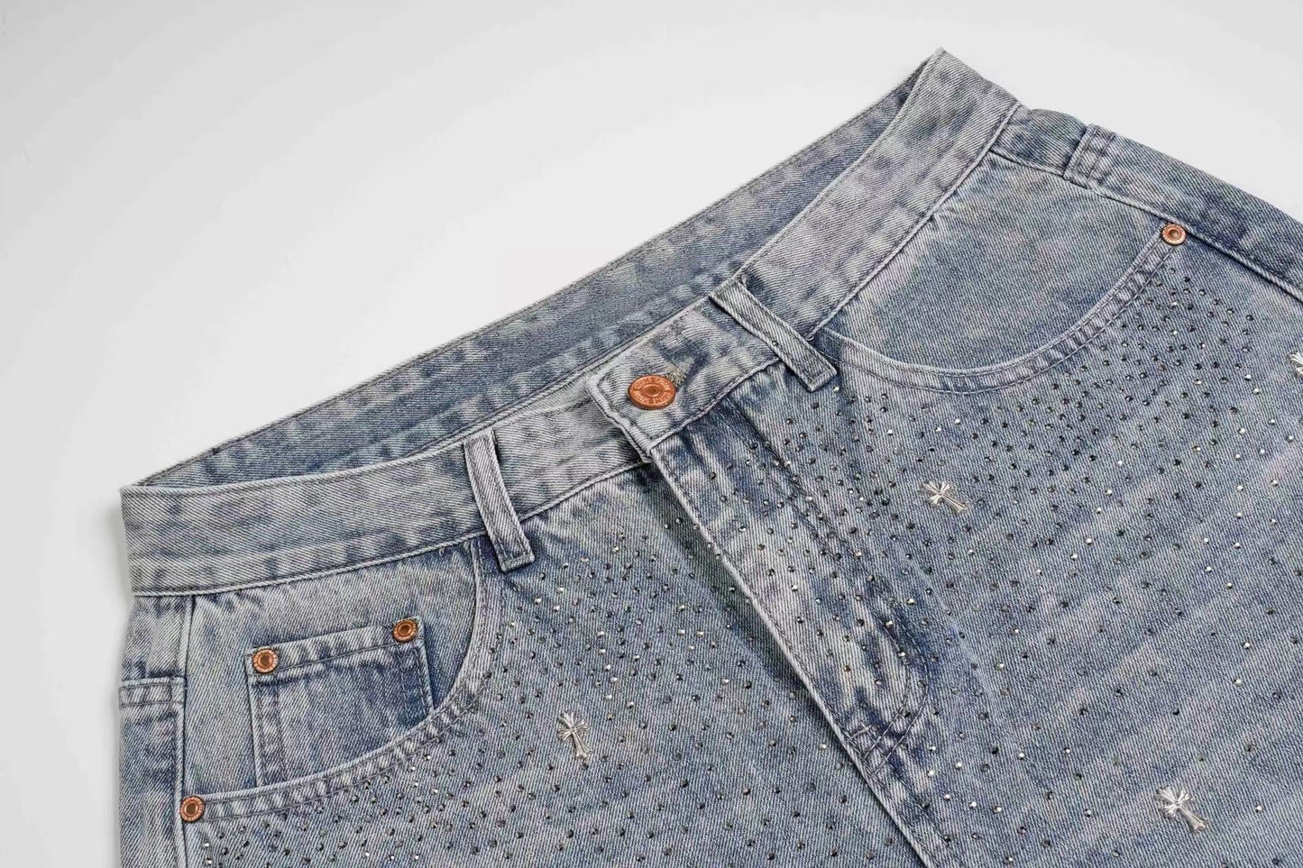 CapCabin “Stardust Washed Wide-Leg Jeans”